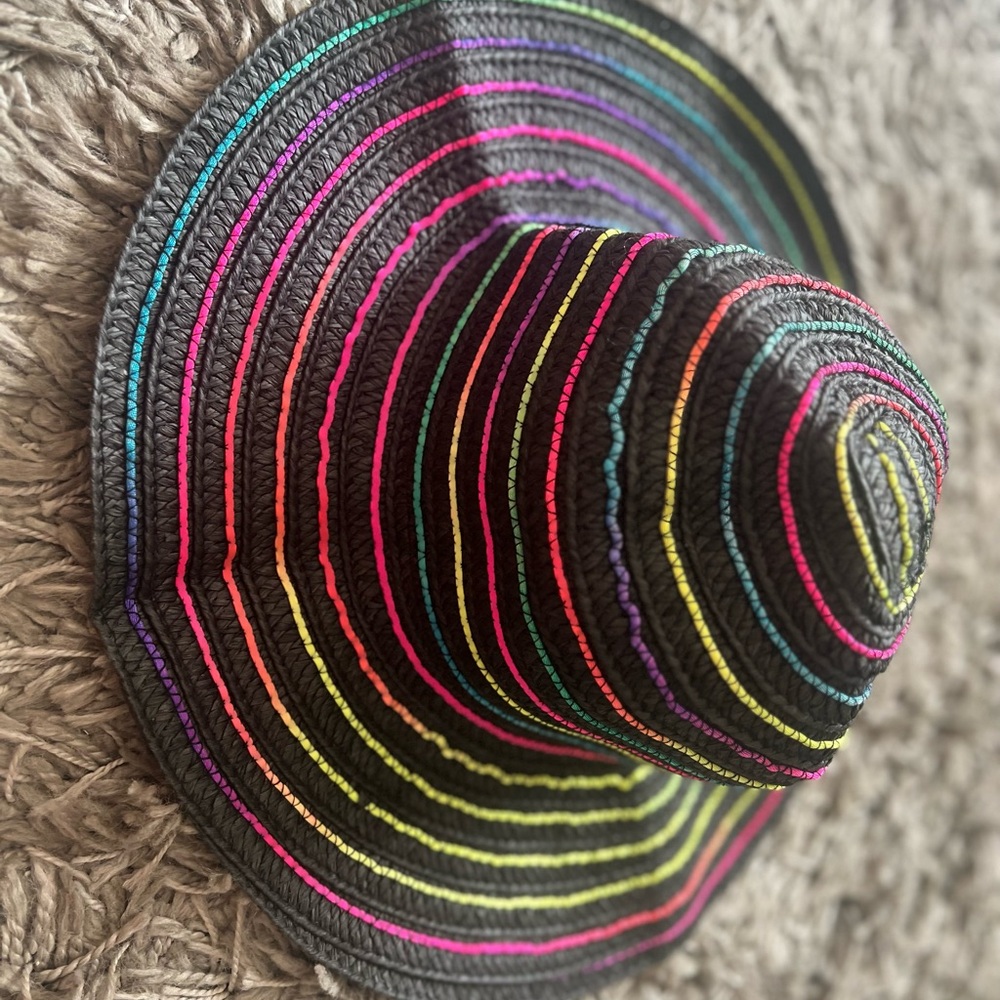 100% colorful swirl pattern multi-color floppy wide rim hat
